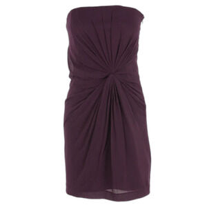 CLUB MONACO Ruched Bandeau Purple Maeve Silk Mini Dress Size 0